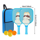 Maxbell Kids Pickleball Paddles Set Rackets Professional with Balls and Bag Training Three Cat