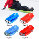 Maxbell Snow Sled with Pull Rope and Handle Grass Sliding Sled for Lawn Yard Outdoor Blue Panda