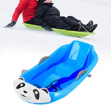 Maxbell Snow Sled with Pull Rope and Handle Grass Sliding Sled for Lawn Yard Outdoor Blue Panda