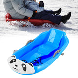Maxbell Snow Sled with Pull Rope and Handle Grass Sliding Sled for Lawn Yard Outdoor Blue Panda