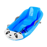 Maxbell Snow Sled with Pull Rope and Handle Grass Sliding Sled for Lawn Yard Outdoor Blue Panda
