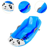Maxbell Snow Sled with Pull Rope and Handle Grass Sliding Sled for Lawn Yard Outdoor Blue Panda