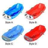 Maxbell Snow Sled with Pull Rope and Handle Grass Sliding Sled for Lawn Yard Outdoor Blue Panda