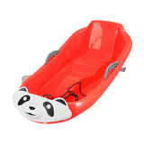 Maxbell Snow Sled with Pull Rope and Handle Grass Sliding Sled for Lawn Yard Outdoor Red Panda