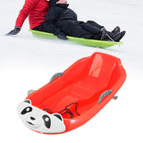 Maxbell Snow Sled with Pull Rope and Handle Grass Sliding Sled for Lawn Yard Outdoor Red Panda