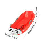 Maxbell Snow Sled with Pull Rope and Handle Grass Sliding Sled for Lawn Yard Outdoor Red Panda