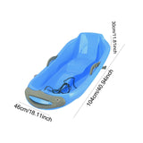 Maxbell Snow Sled with Pull Rope and Handle Grass Sliding Sled for Lawn Yard Outdoor Blue Shark