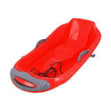 Maxbell Snow Sled with Pull Rope and Handle Grass Sliding Sled for Lawn Yard Outdoor Red Shark