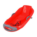 Maxbell Snow Sled with Pull Rope and Handle Grass Sliding Sled for Lawn Yard Outdoor Red Shark