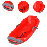 Maxbell Snow Sled with Pull Rope and Handle Grass Sliding Sled for Lawn Yard Outdoor Red Shark