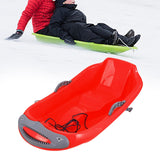 Maxbell Snow Sled with Pull Rope and Handle Grass Sliding Sled for Lawn Yard Outdoor Red Shark