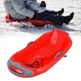 Maxbell Snow Sled with Pull Rope and Handle Grass Sliding Sled for Lawn Yard Outdoor Red Shark