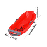 Maxbell Snow Sled with Pull Rope and Handle Grass Sliding Sled for Lawn Yard Outdoor Red Shark