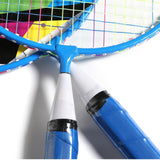 Children's Badminton Tennis Set Gift Tennis Racquets Set for Park Indoor Gym Blue