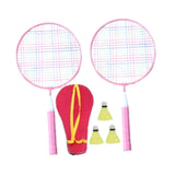 Children's Badminton Tennis Set Gift Tennis Racquets Set for Park Indoor Gym Pink