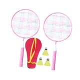 Children's Badminton Tennis Set Gift Tennis Racquets Set for Park Indoor Gym Pink