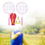 Children's Badminton Tennis Set Gift Tennis Racquets Set for Park Indoor Gym Pink