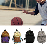 Basketball Backpack Sports Accessories Storage Bag for Swim Football Outdoor Khaki with Purple