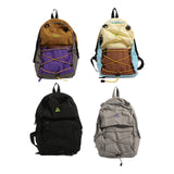 Basketball Backpack Sports Accessories Storage Bag for Swim Football Outdoor Khaki with Purple