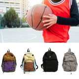 Basketball Backpack Sports Accessories Storage Bag for Swim Football Outdoor Khaki with Purple