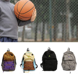 Basketball Backpack Sports Accessories Storage Bag for Swim Football Outdoor Khaki with Purple