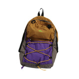 Basketball Backpack Sports Accessories Storage Bag for Swim Football Outdoor Khaki with Purple