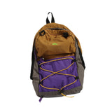 Basketball Backpack Sports Accessories Storage Bag for Swim Football Outdoor Khaki with Purple