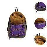 Basketball Backpack Sports Accessories Storage Bag for Swim Football Outdoor Khaki with Purple