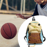 Basketball Backpack Sports Accessories Storage Bag for Swim Football Outdoor Yellow and Blue