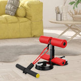 Maxbell Sit up Bar Floor Holder 3 Adjustable Height Situp Bar for Thighs Office Home Red