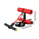 Maxbell Sit up Bar Floor Holder 3 Adjustable Height Situp Bar for Thighs Office Home Red
