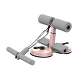 Maxbell Sit up Bar Floor Holder 3 Adjustable Height Situp Bar for Thighs Office Home Grey and Pink