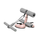 Maxbell Sit up Bar Floor Holder 3 Adjustable Height Situp Bar for Thighs Office Home Grey and Pink