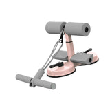Maxbell Sit up Bar Floor Holder 3 Adjustable Height Situp Bar for Thighs Office Home Grey and Pink