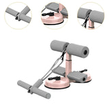 Maxbell Sit up Bar Floor Holder 3 Adjustable Height Situp Bar for Thighs Office Home Grey and Pink