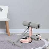 Maxbell Sit up Bar Floor Holder 3 Adjustable Height Situp Bar for Thighs Office Home Grey and Pink