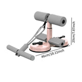 Maxbell Sit up Bar Floor Holder 3 Adjustable Height Situp Bar for Thighs Office Home Grey and Pink