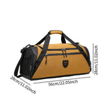 Maxbell Sports Gym Bag Dry Wet Separation Lightweight Handbag for Travel Beach Trips Khaki