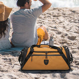 Maxbell Sports Gym Bag Dry Wet Separation Lightweight Handbag for Travel Beach Trips Khaki