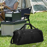 Maxbell Sports Gym Bag Dry Wet Separation Lightweight Handbag for Travel Beach Trips Black