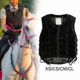 Maxbell Equestrian Vest Horse Riding Vest for Boys Girls Children (Black) XS