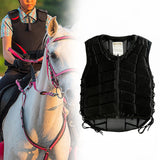Maxbell Equestrian Vest Horse Riding Vest for Boys Girls Children (Black) XS