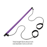 2 Sections Pilates Bar Equipment Fitness Stick for Sports Bodybuilding Squat Purple