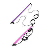 2 Sections Pilates Bar Equipment Fitness Stick for Sports Bodybuilding Squat Purple