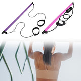 2 Sections Pilates Bar Equipment Fitness Stick for Sports Bodybuilding Squat Purple