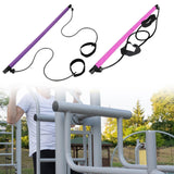 2 Sections Pilates Bar Equipment Fitness Stick for Sports Bodybuilding Squat Purple