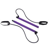 2 Sections Pilates Bar Equipment Fitness Stick for Sports Bodybuilding Squat Purple