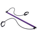 2 Sections Pilates Bar Equipment Fitness Stick for Sports Bodybuilding Squat Purple