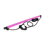 2 Sections Pilates Bar Equipment Fitness Stick for Sports Bodybuilding Squat Pink