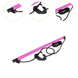 2 Sections Pilates Bar Equipment Fitness Stick for Sports Bodybuilding Squat Pink